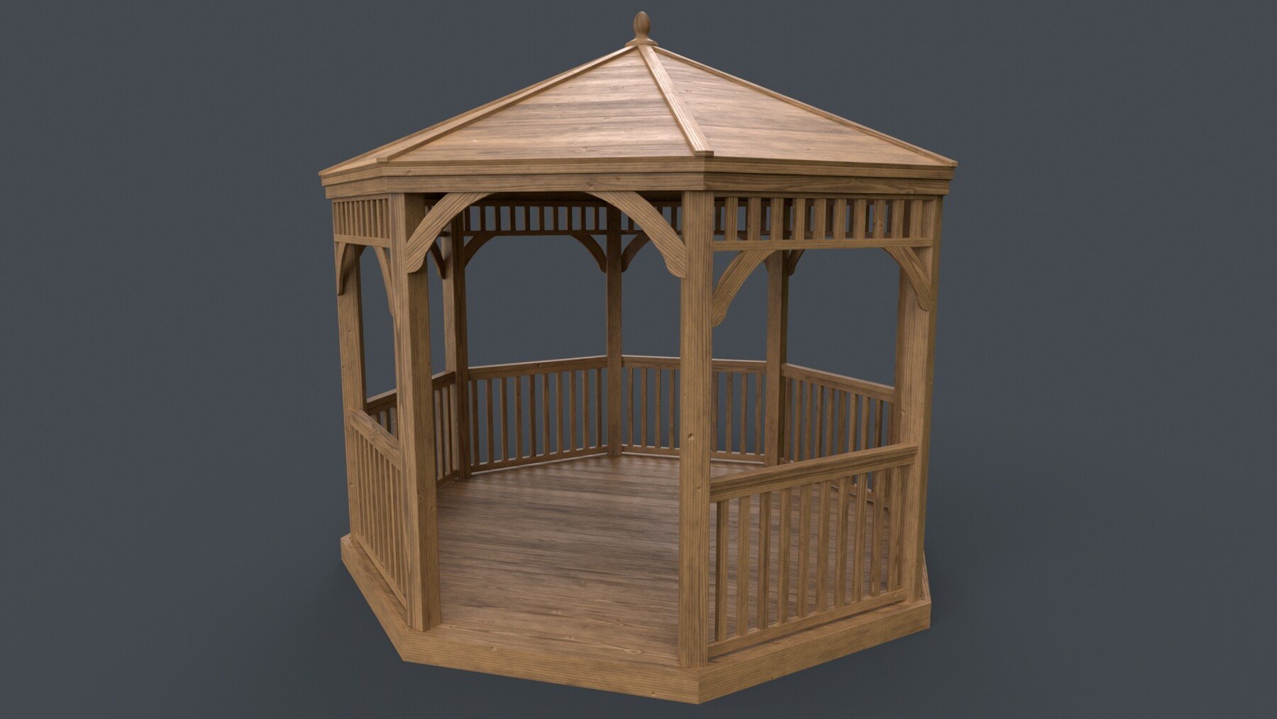 ArtStation - PBR Wooden Pergola Gazebo E1 | Game Assets