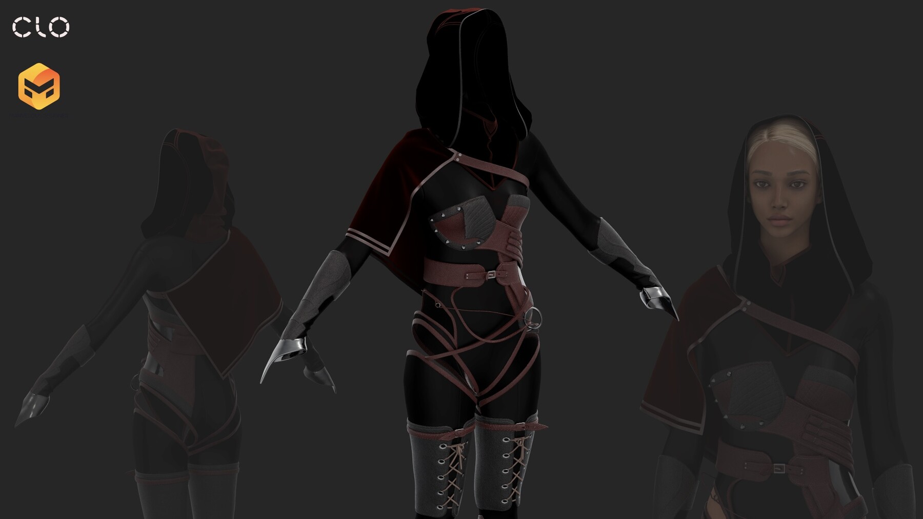 Female Assassin Outfit 1 3D Model $40 - .max .fbx .unknown .ma