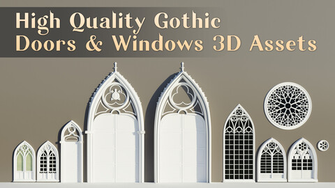 High Quality Gothic Windows & Doors Kitbash