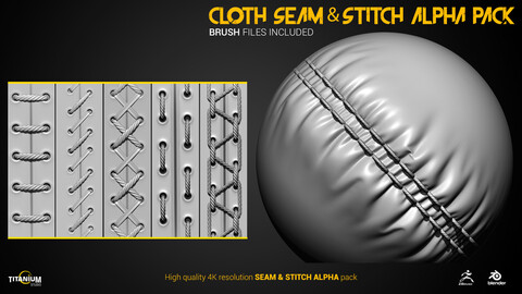 Seam I Stitch Brush + Alpha 4K Pack