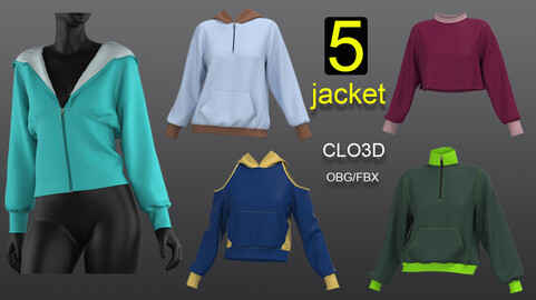 5 jacket CLO3D ( FBX / OBG )