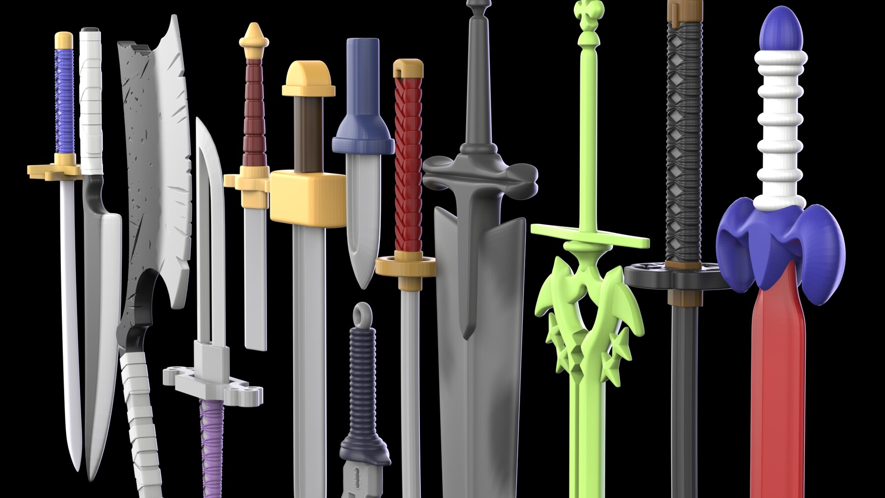 Artstation Anime Stylized Weapons Swords Ztool And Obj Pack 2