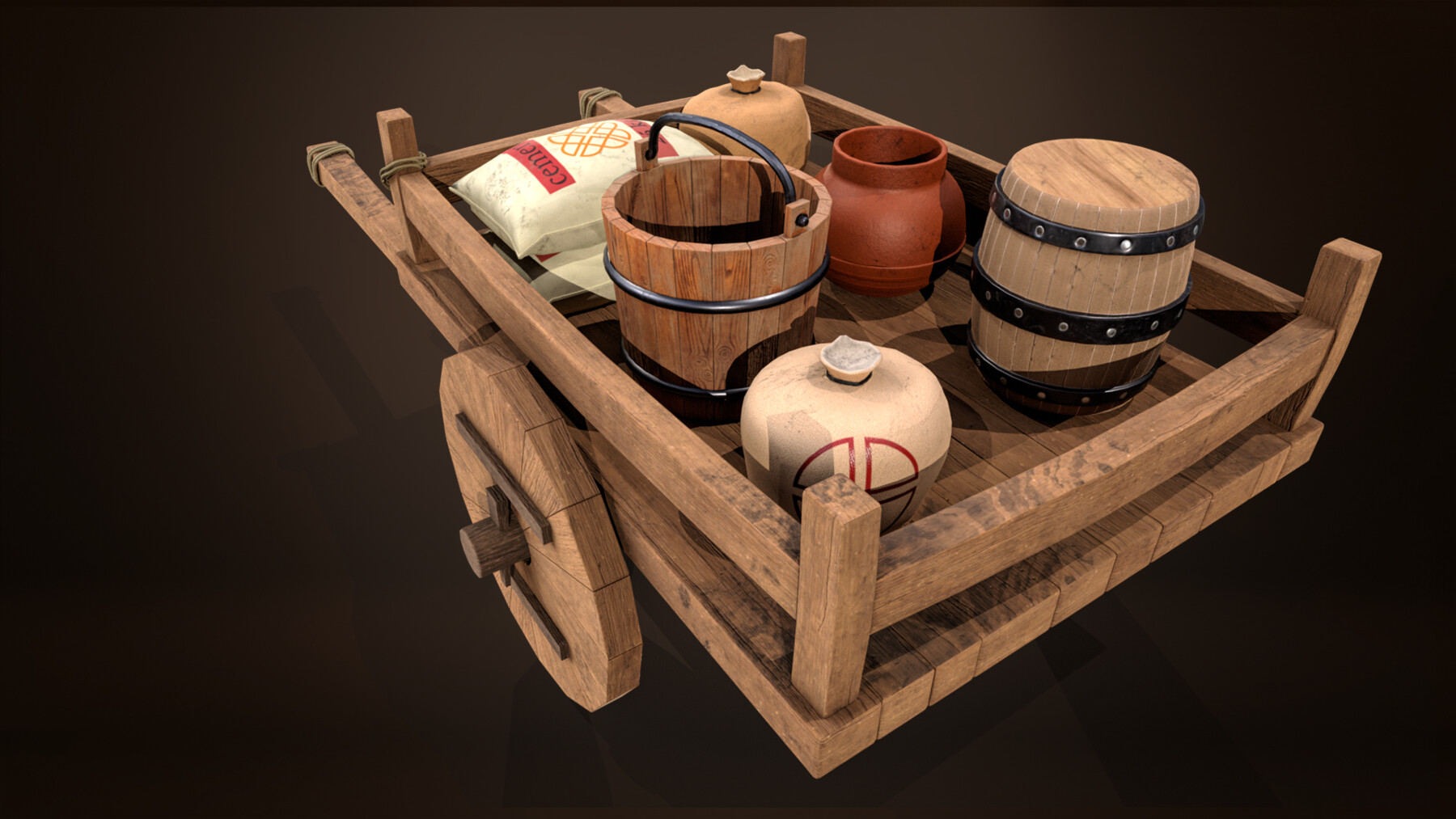 ArtStation - Wooden cart and game assets with PBR texturing | Game Assets