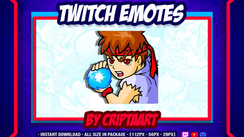Twitch Emote / Street Fighters Emote / Ryu Emote / Video Game Emote / Gameplays / Hadouken