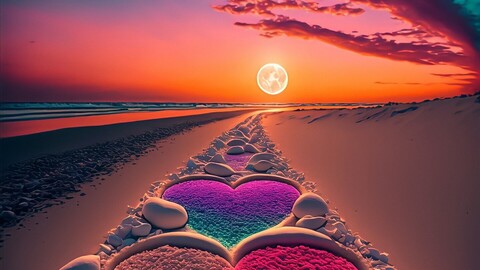 Colorful love coast group of pictures