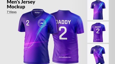 V Neck Men's Jersey Mockup