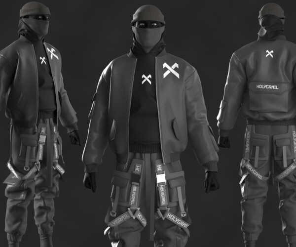 ArtStation - Techwear Male OBJ mtl FBX ZPRJ | Game Assets