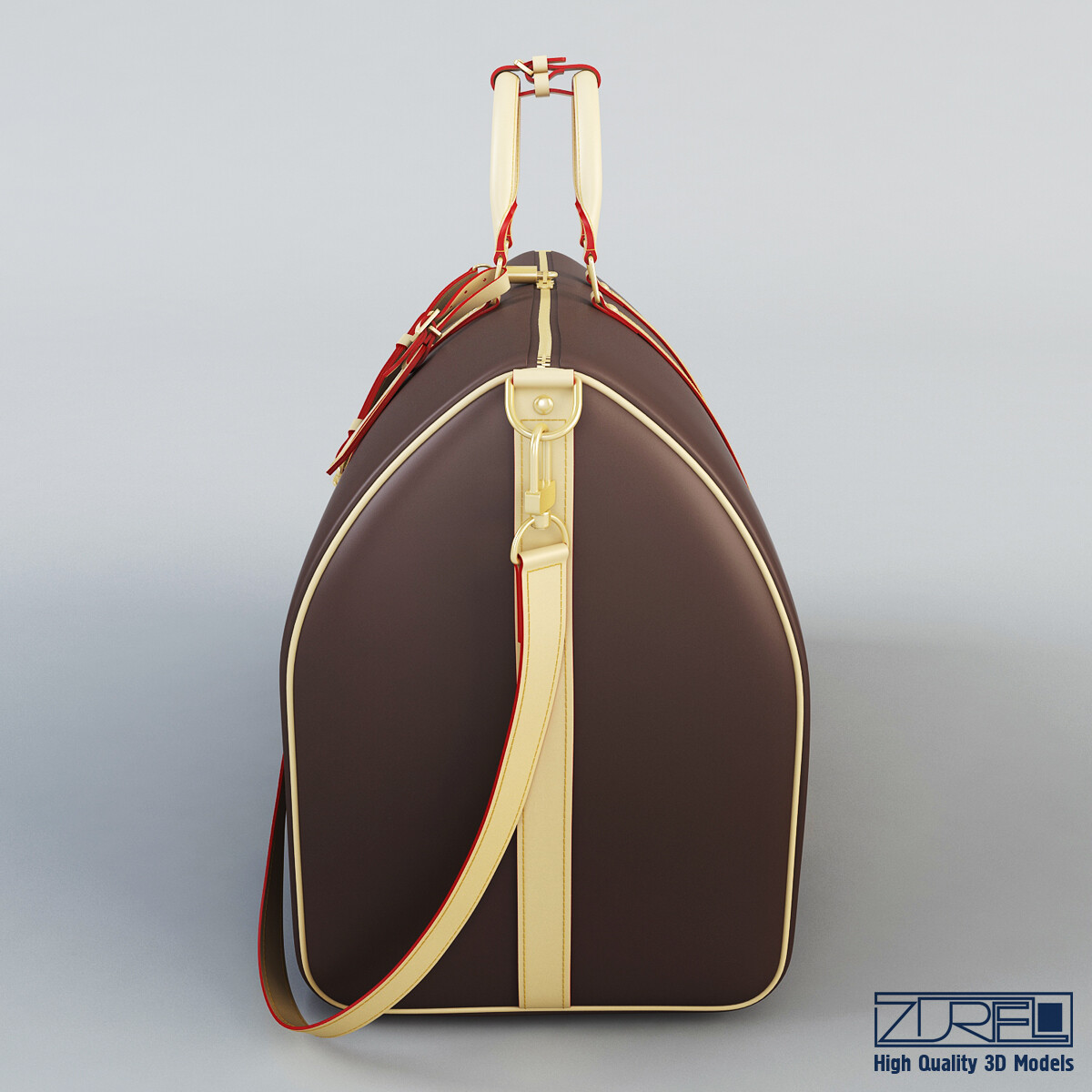 Louis Vuitton Monogram Keepall Bandouliere 55 - 3D Model for VRay, Corona