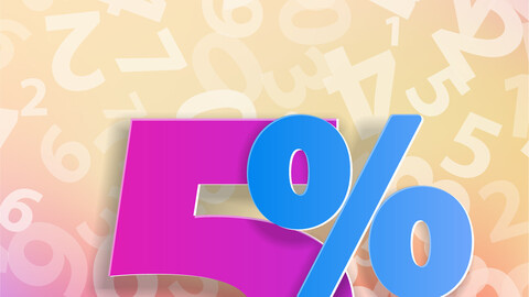 Banner for sale with the inscription 5 percent