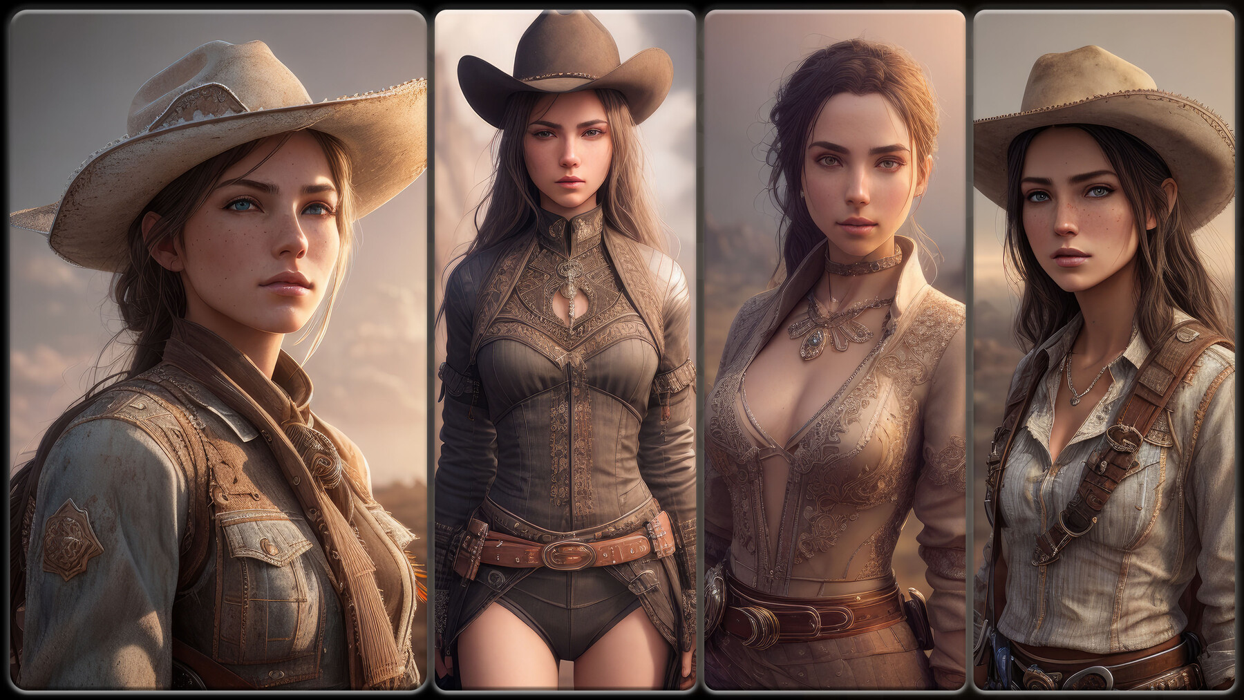 ArtStation - 330 Realistic Female Cowboy Reference Pack, 4K