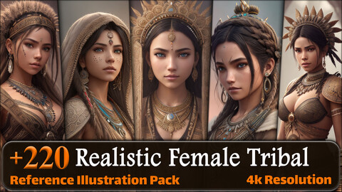 220 Realistic Female Tribal Reference Pack | 4K | v.1