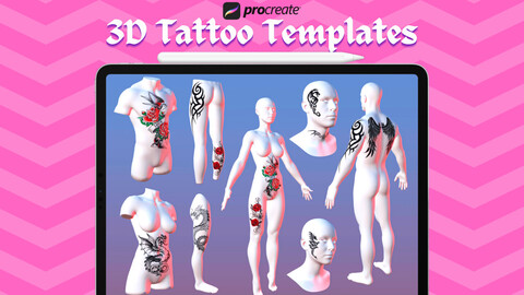 Tattoo 3d Models For Procreate ( Man Body + Woman Body )