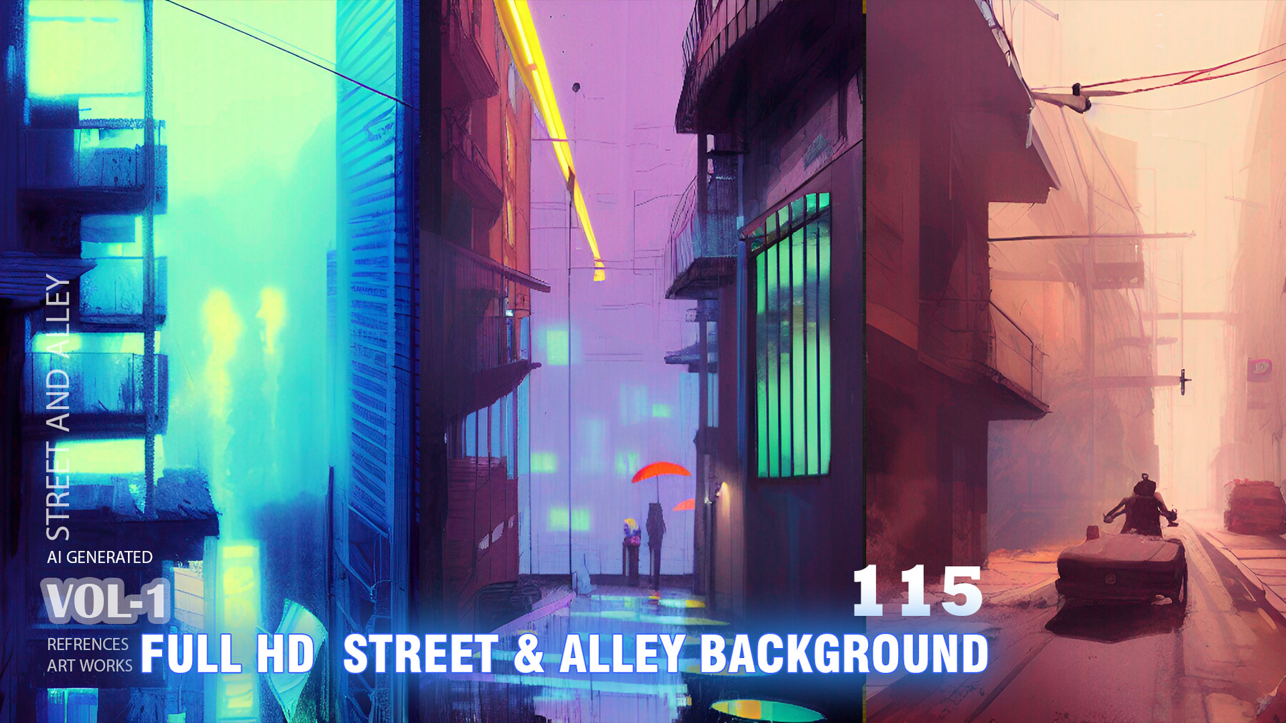 ArtStation - 115 FULL HD STREET & ALLEY BACKGROUND (ILLUSTRATING ...