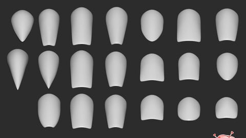 Nails in 20 diferent shapes