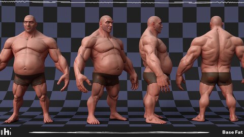 Stylized Fat Man Anatomy Game Model