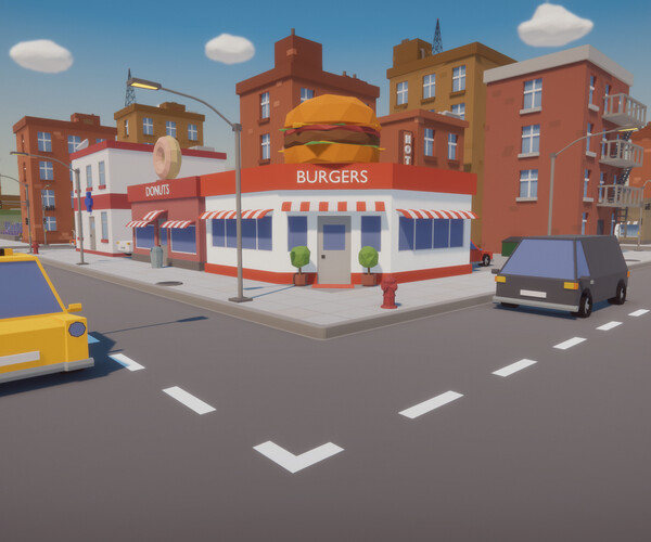 cartoon city street background