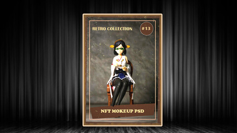 Retro NFT card Photoshop Template