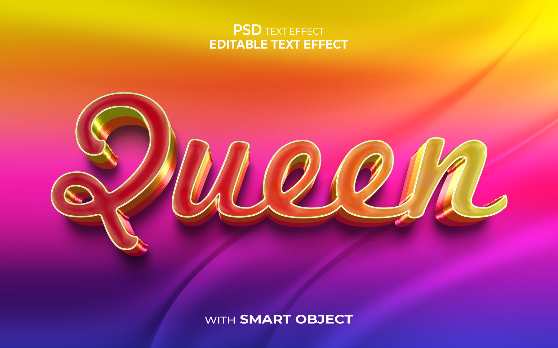 Artstation 3d Queen Psd Fully Editable Text Effect Layer Style Psd Mockup Template Artworks