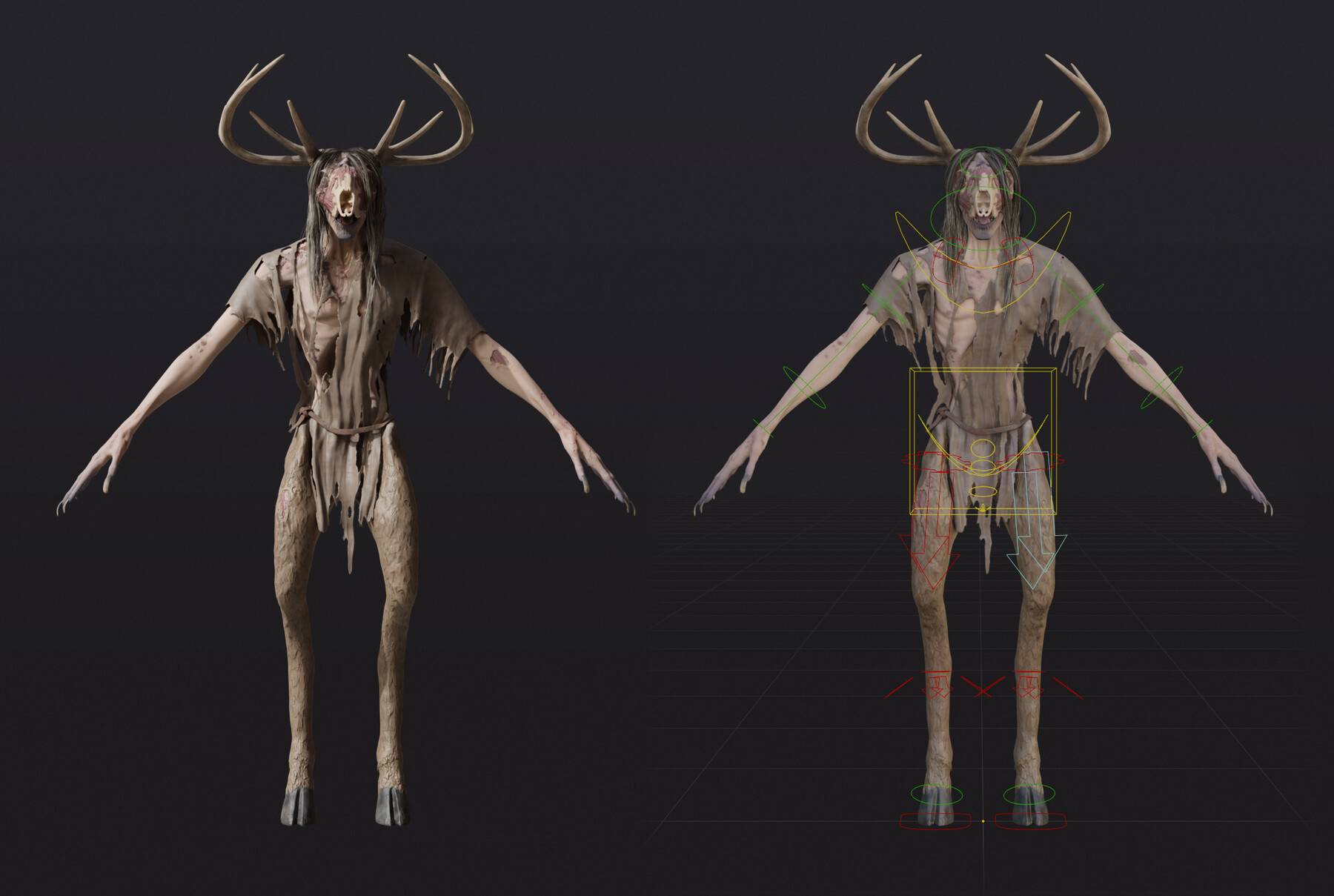 ArtStation - Stylized Wendigo 3D Model (rigged) | Game Assets