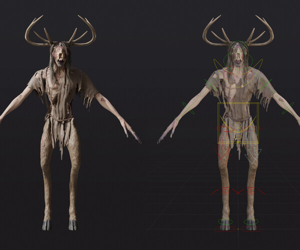 ArtStation - Stylized Wendigo 3D Model (rigged) | Game Assets