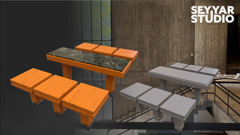 3D Picnic Table and Chair - Blender (.blend .fbx .ply .stl)