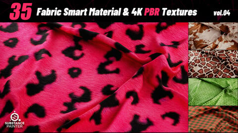 35 High Quality Fabric Smart Material Bundle + 4K PBR Texture_VOL.04