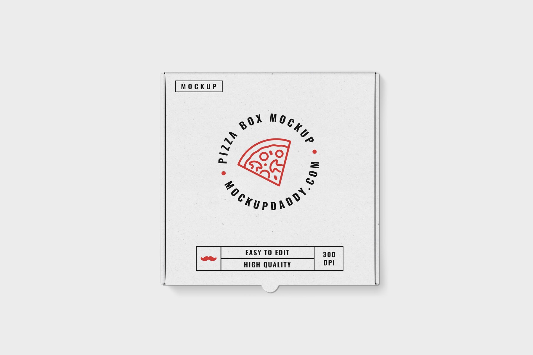 Pizza Box Top View PSD Mockup