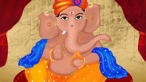 Digital painting of Ganesha