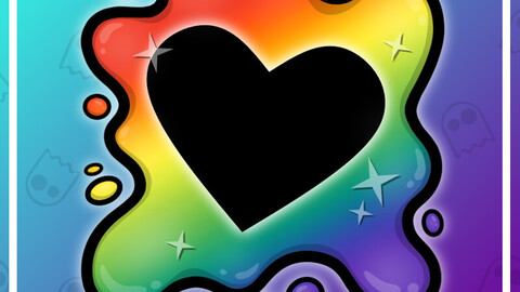 Twitch Emote: Rainbow Heart Splat