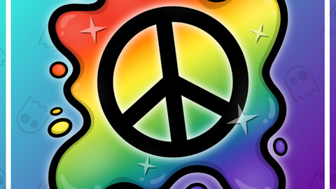 Twitch Emote: Rainbow Peace Splat