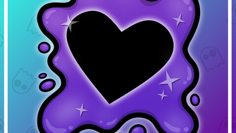 Twitch Emote: Purple Heart Splat