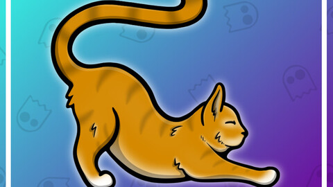 Twitch Emote: Stretch Orange Cat