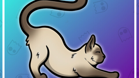 Twitch Emote: Stretch Siamese Cat
