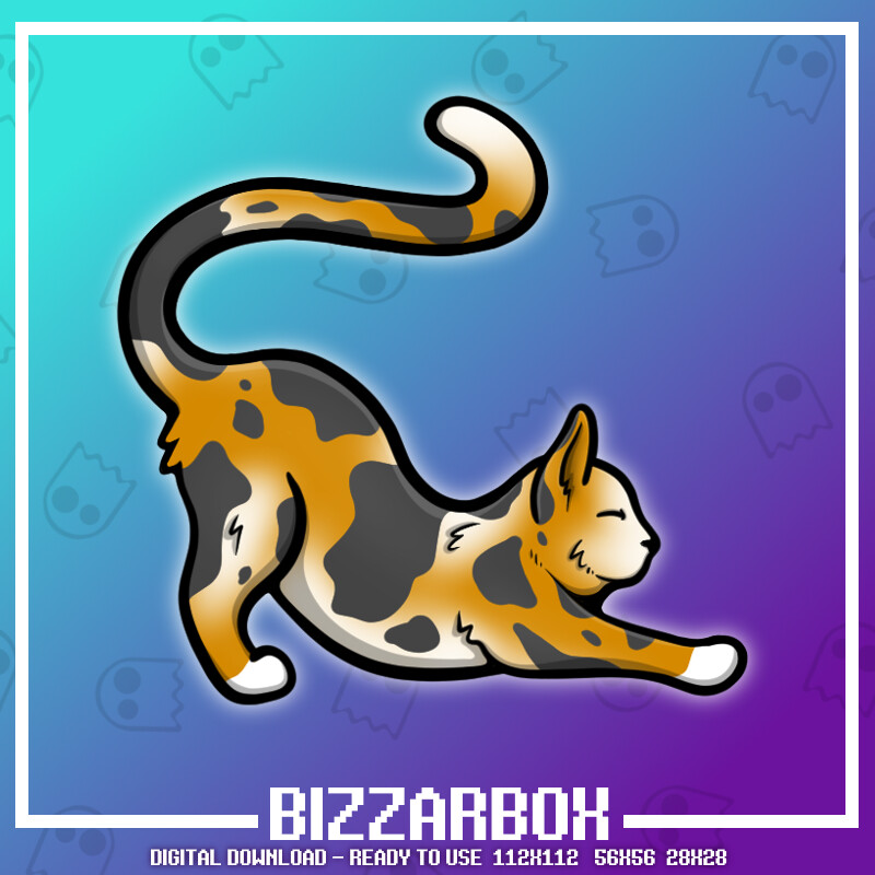 ArtStation Twitch Emote Stretch Calico Cat Artworks