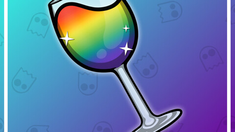 Twitch Emote: Rainbow Wine Glass
