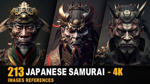 213 Realistic Japanese Samurai Reference Pack | 4K | v.2