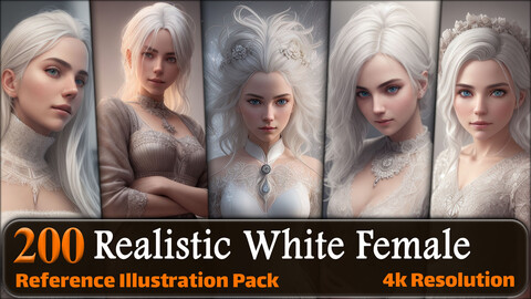 200 Realistic White Female Reference Pack | 4K | v.2