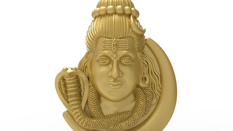 Shiva Pendant |shiva CAD file | shiva jewelry file | Indian God Shiva | Lord Shiva | mahadeva 3D file |  3D print shiva