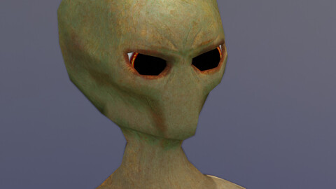Rigged Alien head 3D Model