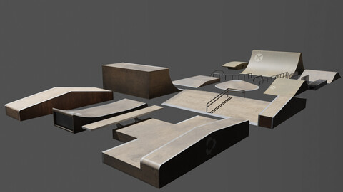 Skatepark SK8 Skate BMX Rail Railing Ramp Trampolines