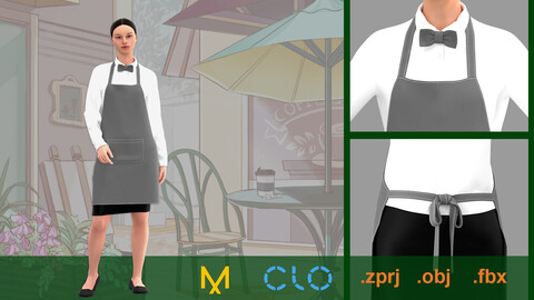 Waitress uniform (cafe and restaurant hostess/barmaid female outfit)