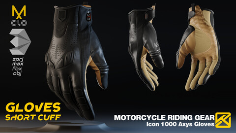 Short Cuff Motorcycle Gloves NO.01/Marvelous/CLO/3DsMax project file