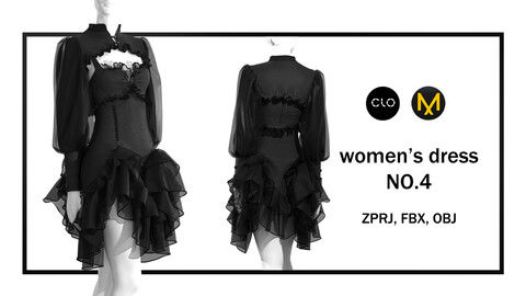 women's dress NO.4/clo3d/obj/fbx