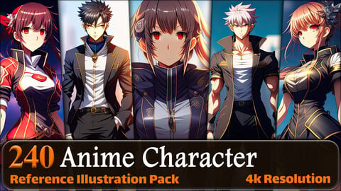 240 Anime Character Reference Pack | 4K | v.3