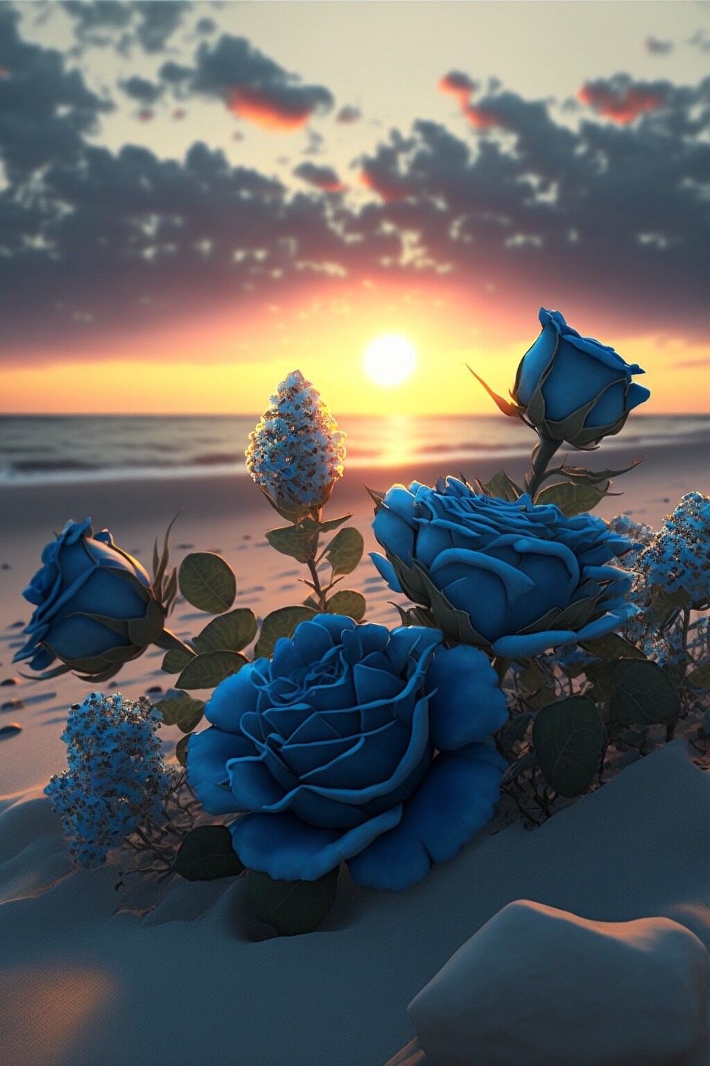 ArtStation - snow blue rose | Artworks