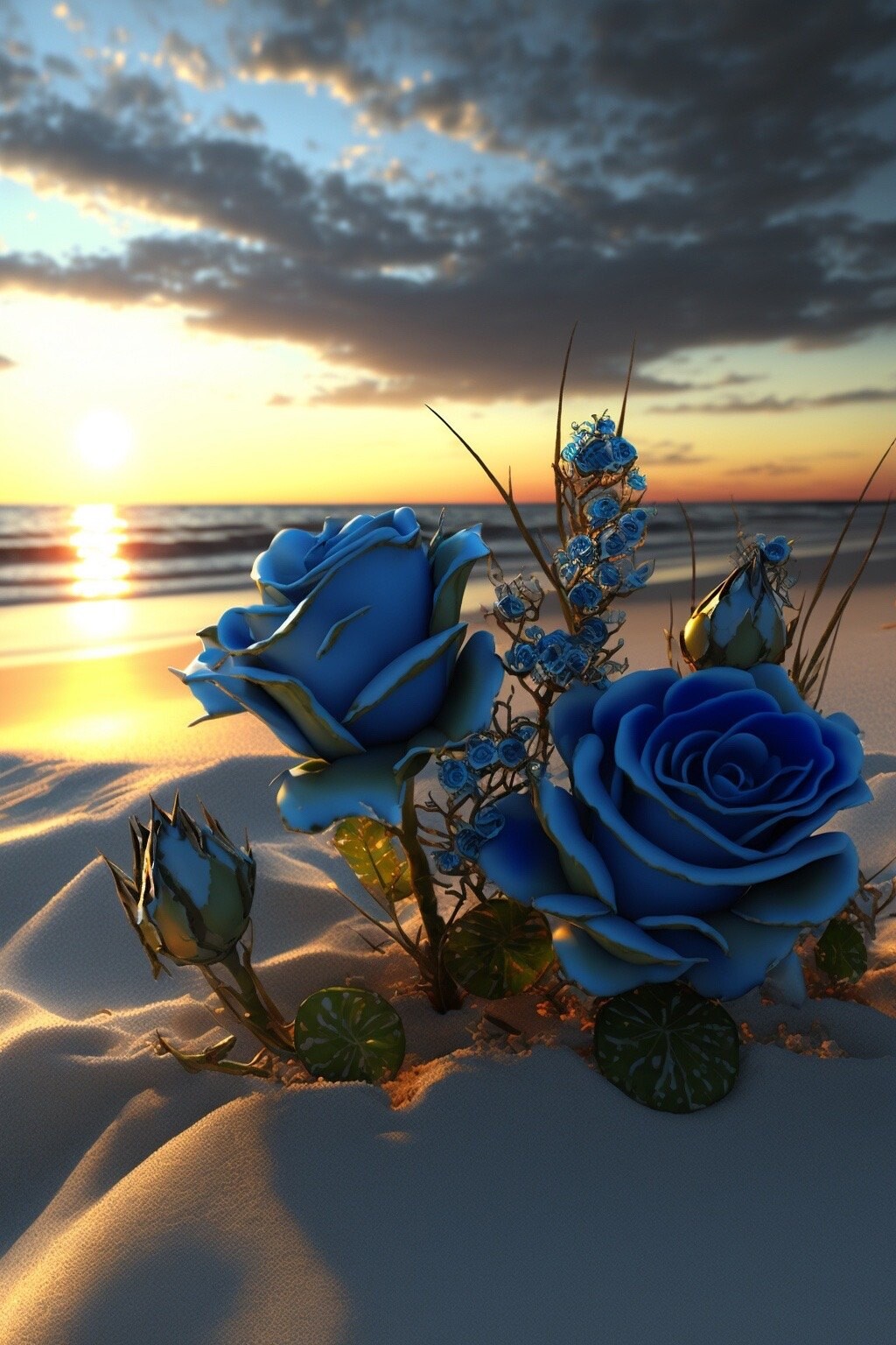 ArtStation - snow blue rose | Artworks