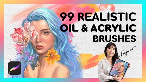 Procreate Acrylic Brush | 99 Oil & Acrylic Brushes for Procreate