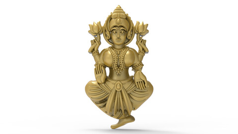 Laxmi pendant2 | lakshmi CAD file | laxmi jewelry file | indian goddess laxmi | 3D printing model laxmi file