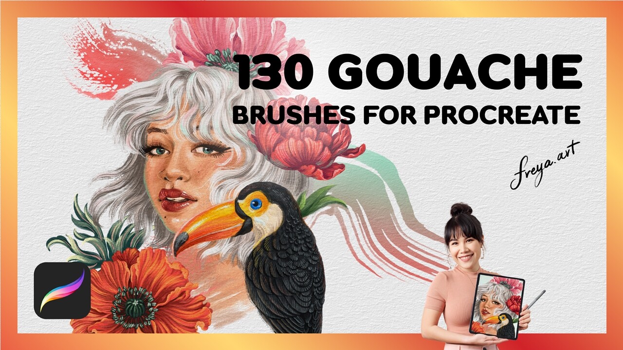 Procreate Gouache Brushes | 3 Gouache Brushes Procreate