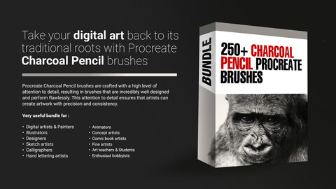 250+ Charcoal Pencil Procreate Brushes